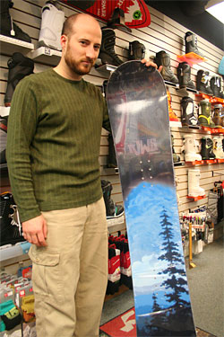 Kevin and his new snowboard