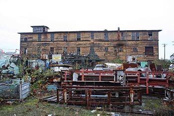 Derelict building in tideflats