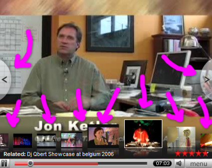 New YouTube embedded video menus/overlay