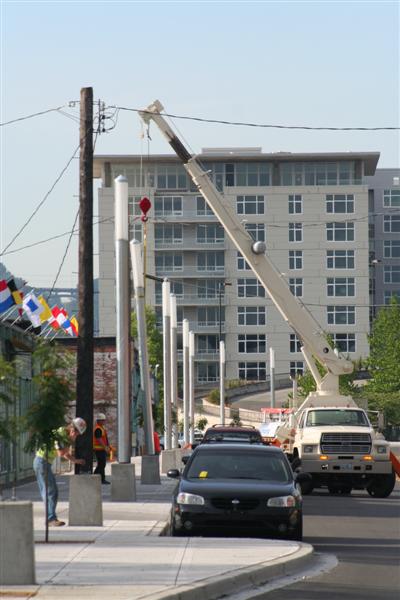 New lights along Dock Street